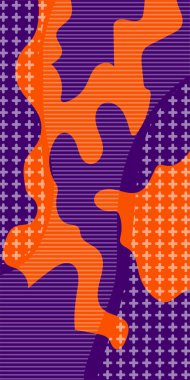 Vektör Soyut Arkaplan Çizgileri, Eğriler ve Dekoratif Mozaik Şekiller. Grafik Mozaik Sanat: Çizgiler, Eğriler ve Şekillendirilmiş Geometrik Süsler. Soyut Vektör Deseninde Kalın Çizgiler ve Sıvı Eğriler.