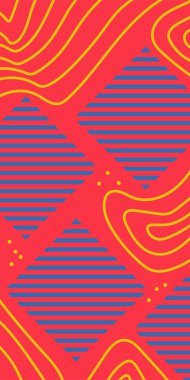 Vektör Soyut Arkaplan Çizgileri, Eğriler ve Dekoratif Mozaik Şekiller. Grafik Mozaik Sanat: Çizgiler, Eğriler ve Şekillendirilmiş Geometrik Süsler. Soyut Vektör Deseninde Kalın Çizgiler ve Sıvı Eğriler.