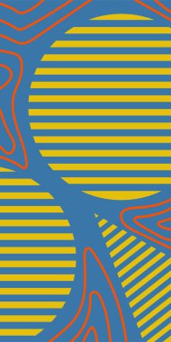 Vektör Soyut Arkaplan Çizgileri, Eğriler ve Dekoratif Mozaik Şekiller. Grafik Mozaik Sanat: Çizgiler, Eğriler ve Şekillendirilmiş Geometrik Süsler. Soyut Vektör Deseninde Kalın Çizgiler ve Sıvı Eğriler.