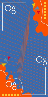 Çizgili ve Eğri Şekilli Soyut Geometrik Arkaplan. Organik Eğriler ve Çizgilerle Zarif Geometrik Arkaplan. Vektör Soyut Arkaplan Çizgileri, Eğriler ve Dekoratif Mozaik Şekiller