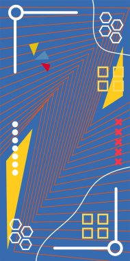 Çizgili ve Eğri Şekilli Soyut Geometrik Arkaplan. Organik Eğriler ve Çizgilerle Zarif Geometrik Arkaplan. Vektör Soyut Arkaplan Çizgileri, Eğriler ve Dekoratif Mozaik Şekiller