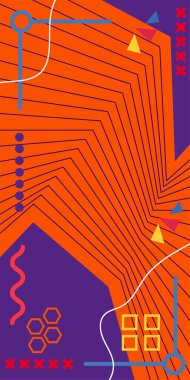 Çizgili ve Eğri Şekilli Soyut Geometrik Arkaplan. Organik Eğriler ve Çizgilerle Zarif Geometrik Arkaplan. Vektör Soyut Arkaplan Çizgileri, Eğriler ve Dekoratif Mozaik Şekiller