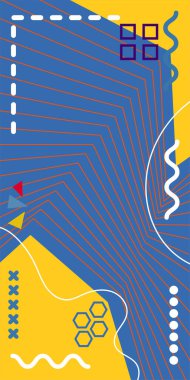 Çizgili ve Eğri Şekilli Soyut Geometrik Arkaplan. Organik Eğriler ve Çizgilerle Zarif Geometrik Arkaplan. Vektör Soyut Arkaplan Çizgileri, Eğriler ve Dekoratif Mozaik Şekiller