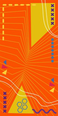 Çizgili ve Eğri Şekilli Soyut Geometrik Arkaplan. Organik Eğriler ve Çizgilerle Zarif Geometrik Arkaplan. Vektör Soyut Arkaplan Çizgileri, Eğriler ve Dekoratif Mozaik Şekiller