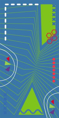 Çizgili ve Eğri Şekilli Soyut Geometrik Arkaplan. Organik Eğriler ve Çizgilerle Zarif Geometrik Arkaplan. Vektör Soyut Arkaplan Çizgileri, Eğriler ve Dekoratif Mozaik Şekiller
