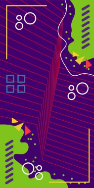 Çizgili ve Eğri Şekilli Soyut Geometrik Arkaplan. Organik Eğriler ve Çizgilerle Zarif Geometrik Arkaplan. Vektör Soyut Arkaplan Çizgileri, Eğriler ve Dekoratif Mozaik Şekiller