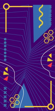Çizgili ve Eğri Şekilli Soyut Geometrik Arkaplan. Organik Eğriler ve Çizgilerle Zarif Geometrik Arkaplan. Vektör Soyut Arkaplan Çizgileri, Eğriler ve Dekoratif Mozaik Şekiller