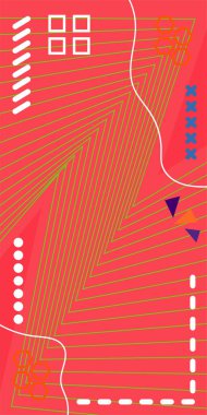 Çizgili ve Eğri Şekilli Soyut Geometrik Arkaplan. Organik Eğriler ve Çizgilerle Zarif Geometrik Arkaplan. Vektör Soyut Arkaplan Çizgileri, Eğriler ve Dekoratif Mozaik Şekiller