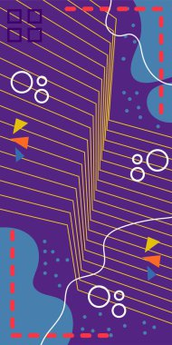 Çizgili ve Eğri Şekilli Soyut Geometrik Arkaplan. Organik Eğriler ve Çizgilerle Zarif Geometrik Arkaplan. Vektör Soyut Arkaplan Çizgileri, Eğriler ve Dekoratif Mozaik Şekiller