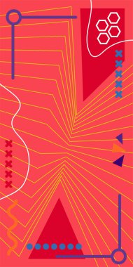 Çizgili ve Eğri Şekilli Soyut Geometrik Arkaplan. Organik Eğriler ve Çizgilerle Zarif Geometrik Arkaplan. Vektör Soyut Arkaplan Çizgileri, Eğriler ve Dekoratif Mozaik Şekiller