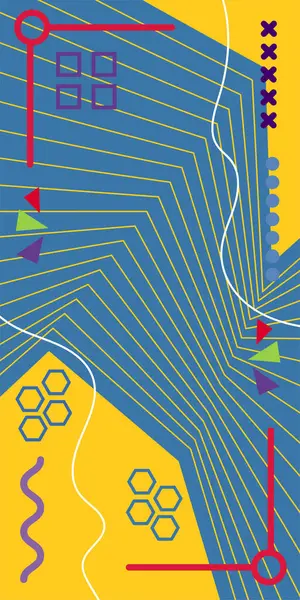 Çizgili ve Eğri Şekilli Soyut Geometrik Arkaplan. Organik Eğriler ve Çizgilerle Zarif Geometrik Arkaplan. Vektör Soyut Arkaplan Çizgileri, Eğriler ve Dekoratif Mozaik Şekiller