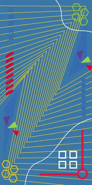 Çizgili ve Eğri Şekilli Soyut Geometrik Arkaplan. Organik Eğriler ve Çizgilerle Zarif Geometrik Arkaplan. Vektör Soyut Arkaplan Çizgileri, Eğriler ve Dekoratif Mozaik Şekiller