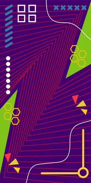 Çizgili ve Eğri Şekilli Soyut Geometrik Arkaplan. Organik Eğriler ve Çizgilerle Zarif Geometrik Arkaplan. Vektör Soyut Arkaplan Çizgileri, Eğriler ve Dekoratif Mozaik Şekiller