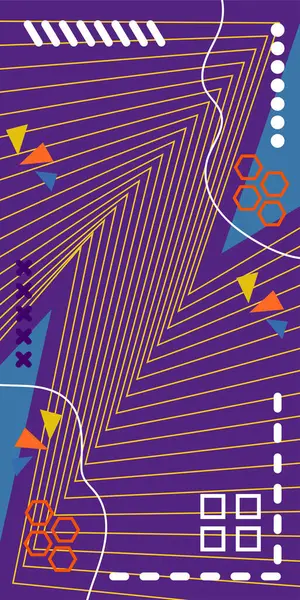 Çizgili ve Eğri Şekilli Soyut Geometrik Arkaplan. Organik Eğriler ve Çizgilerle Zarif Geometrik Arkaplan. Vektör Soyut Arkaplan Çizgileri, Eğriler ve Dekoratif Mozaik Şekiller