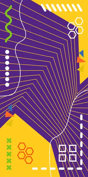 Çizgili ve Eğri Şekilli Soyut Geometrik Arkaplan. Organik Eğriler ve Çizgilerle Zarif Geometrik Arkaplan. Vektör Soyut Arkaplan Çizgileri, Eğriler ve Dekoratif Mozaik Şekiller