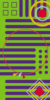 Çizgili ve Eğri Şekilli Soyut Geometrik Arkaplan. Organik Eğriler ve Çizgilerle Zarif Geometrik Arkaplan. Vektör Soyut Arkaplan Çizgileri, Eğriler ve Dekoratif Mozaik Şekiller