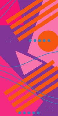 Poster veya sosyal medya için soyut bir arkaplan. Geometrik Mozaik Doku Çizgileri, Girdap ve Soyut Süsler. Soyut Geometrik Arkaplan Çizgileri, Eğriler, Mozaik Şekiller Vektör Sanatı. 