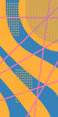 Soyut Geometrik Arkaplan Çizgileri, Eğriler, Mozaik Şekiller Vektör Sanatı. Geometrik Mozaik Doku Çizgileri, Girdap ve Soyut Süsler. Poster veya sosyal medya için soyut arkaplan.