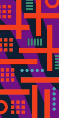 Soyut Geometrik Arkaplan Çizgileri, Eğriler, Mozaik Şekiller Vektör Sanatı. Geometrik Mozaik Doku Çizgileri, Girdap ve Soyut Süsler. Poster veya sosyal medya için soyut arkaplan.