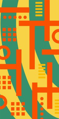 Soyut Geometrik Arkaplan Çizgileri, Eğriler, Mozaik Şekiller Vektör Sanatı. Geometrik Mozaik Doku Çizgileri, Girdap ve Soyut Süsler. Poster veya sosyal medya için soyut arkaplan.