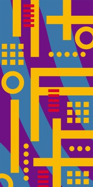 Soyut Geometrik Arkaplan Çizgileri, Eğriler, Mozaik Şekiller Vektör Sanatı. Geometrik Mozaik Doku Çizgileri, Girdap ve Soyut Süsler. Poster veya sosyal medya için soyut arkaplan.