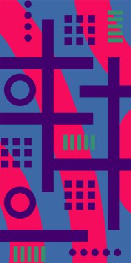 Soyut Geometrik Arkaplan Çizgileri, Eğriler, Mozaik Şekiller Vektör Sanatı. Geometrik Mozaik Doku Çizgileri, Girdap ve Soyut Süsler. Poster veya sosyal medya için soyut arkaplan.