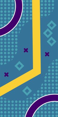 Yaratıcı Soyut Arkaplan Çizgileri, Eğriler ve Parçalı Geometrik Sanat. Soyut Geometrik Kolaj Karışık Çizgiler ve Eğri Şekiller. Poster veya sosyal medya için soyut arkaplan.