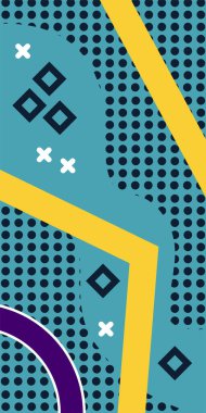 Soyut Geometrik Arkaplan Çizgileri, Eğriler, Mozaik Şekiller Vektör Sanatı. Arkaplan çizgileri, kıvrımlar ve Mozaik benzeri elementler. Poster veya sosyal medya için soyut arkaplan.