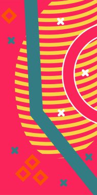 Soyut Geometrik Arkaplan Çizgileri, Eğriler, Mozaik Şekiller Vektör Sanatı. Arkaplan çizgileri, kıvrımlar ve Mozaik benzeri elementler. Poster veya sosyal medya için soyut arkaplan.