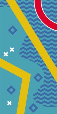 Soyut Geometrik Arkaplan Çizgileri, Eğriler, Mozaik Şekiller Vektör Sanatı. Arkaplan çizgileri, kıvrımlar ve Mozaik benzeri elementler. Poster veya sosyal medya için soyut arkaplan.