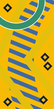 Soyut Geometrik Arkaplan Çizgileri, Eğriler, Mozaik Şekiller Vektör Sanatı. Arkaplan çizgileri, kıvrımlar ve Mozaik benzeri elementler. Poster veya sosyal medya için soyut arkaplan.