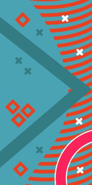 Soyut Geometrik Arkaplan Çizgileri, Eğriler, Mozaik Şekiller Vektör Sanatı. Arkaplan çizgileri, kıvrımlar ve Mozaik benzeri elementler. Poster veya sosyal medya için soyut arkaplan.