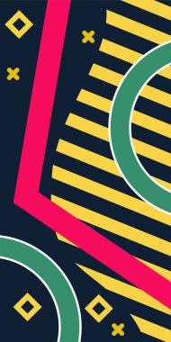 Soyut Geometrik Arkaplan Çizgileri, Eğriler, Mozaik Şekiller Vektör Sanatı. Arkaplan çizgileri, kıvrımlar ve Mozaik benzeri elementler. Poster veya sosyal medya için soyut arkaplan.