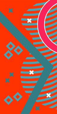 Soyut Geometrik Arkaplan Çizgileri, Eğriler, Mozaik Şekiller Vektör Sanatı. Arkaplan çizgileri, kıvrımlar ve Mozaik benzeri elementler. Poster veya sosyal medya için soyut arkaplan.