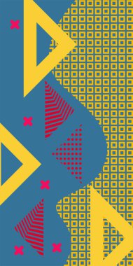 Soyut Geometrik Arkaplan Çizgileri, Eğriler, Mozaik Şekiller Vektör Sanatı. Arkaplan çizgileri, kıvrımlar ve Mozaik benzeri elementler. Poster veya sosyal medya için soyut arkaplan.