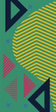 Soyut Geometrik Arkaplan Çizgileri, Eğriler, Mozaik Şekiller Vektör Sanatı. Arkaplan çizgileri, kıvrımlar ve Mozaik benzeri elementler. Poster veya sosyal medya için soyut arkaplan.