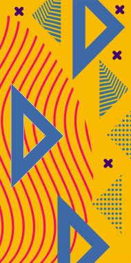 Soyut Geometrik Arkaplan Çizgileri, Eğriler, Mozaik Şekiller Vektör Sanatı. Arkaplan çizgileri, kıvrımlar ve Mozaik benzeri elementler. Poster veya sosyal medya için soyut arkaplan.