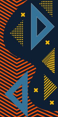 Geometrik Arkaplan Çizgileri, Eğriler, Mozaik Şekiller Vektör Sanatı. Oyuncu Soyut Arka plan Çizgileri, Eğriler ve Mozaik benzeri elementler. Poster veya sosyal medya için soyut arkaplan.