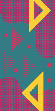 Geometrik Arkaplan Çizgileri, Eğriler, Mozaik Şekiller Vektör Sanatı. Oyuncu Soyut Arka plan Çizgileri, Eğriler ve Mozaik benzeri elementler. Poster veya sosyal medya için soyut arkaplan.