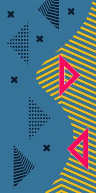 Geometrik Arkaplan Çizgileri, Eğriler, Mozaik Şekiller Vektör Sanatı. Oyuncu Soyut Arka plan Çizgileri, Eğriler ve Mozaik benzeri elementler. Poster veya sosyal medya için soyut arkaplan.