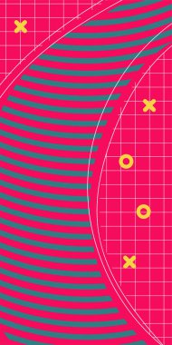 Geometrik Arkaplan Çizgileri, Eğriler, Mozaik Şekiller Vektör Sanatı. Oyuncu Soyut Arka plan Çizgileri, Eğriler ve Mozaik benzeri elementler. Poster veya sosyal medya için soyut arkaplan.