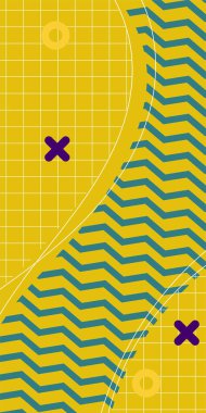 Geometrik Arkaplan Çizgileri, Eğriler, Mozaik Şekiller Vektör Sanatı. Oyuncu Soyut Arka plan Çizgileri, Eğriler ve Mozaik benzeri elementler. Poster veya sosyal medya için soyut arkaplan.