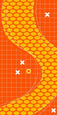 Soyut Geometrik Kolaj Karışık Çizgiler ve Eğri Şekiller. Yaratıcı Soyut Arkaplan Çizgileri, Eğriler ve Parçalı Geometrik Sanat. Poster veya sosyal medya için soyut arkaplan. 