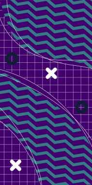 Soyut Geometrik Kolaj Karışık Çizgiler ve Eğri Şekiller. Yaratıcı Soyut Arkaplan Çizgileri, Eğriler ve Parçalı Geometrik Sanat. Poster veya sosyal medya için soyut arkaplan. 