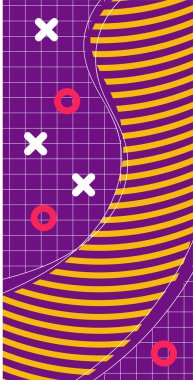 Soyut Geometrik Kolaj Karışık Çizgiler ve Eğri Şekiller. Yaratıcı Soyut Arkaplan Çizgileri, Eğriler ve Parçalı Geometrik Sanat. Poster veya sosyal medya için soyut arkaplan. 