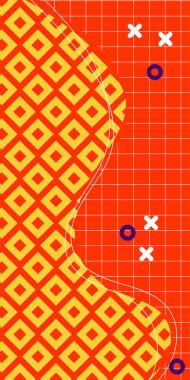 Soyut Geometrik Kolaj Karışık Çizgiler ve Eğri Şekiller. Yaratıcı Soyut Arkaplan Çizgileri, Eğriler ve Parçalı Geometrik Sanat. Poster veya sosyal medya için soyut arkaplan. 