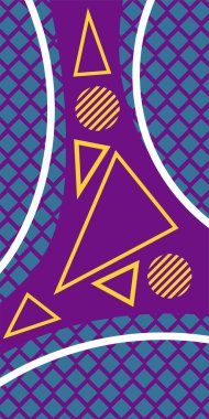 Soyut Geometrik Kolaj Karışık Çizgiler ve Eğri Şekiller. Yaratıcı Soyut Arkaplan Çizgileri, Eğriler ve Parçalı Geometrik Sanat. Poster veya sosyal medya için soyut arkaplan. 