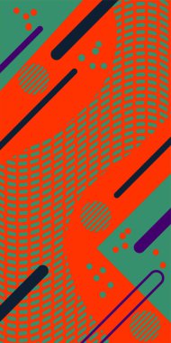 Soyut Geometrik Kolaj Karışık Çizgiler ve Eğri Şekiller. Yaratıcı Soyut Arkaplan Çizgileri, Eğriler ve Parçalı Geometrik Sanat. Poster veya sosyal medya için soyut arkaplan. 