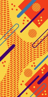 Soyut Geometrik Kolaj Karışık Çizgiler ve Eğri Şekiller. Yaratıcı Soyut Arkaplan Çizgileri, Eğriler ve Parçalı Geometrik Sanat. Poster veya sosyal medya için soyut arkaplan. 