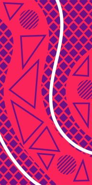 Soyut Geometrik Kolaj Karışık Çizgiler ve Eğri Şekiller. Soyut Geometrik Arkaplan Çizgileri, Eğriler, Mozaik Şekiller Vektör Sanatı. Poster veya sosyal medya için soyut arkaplan.